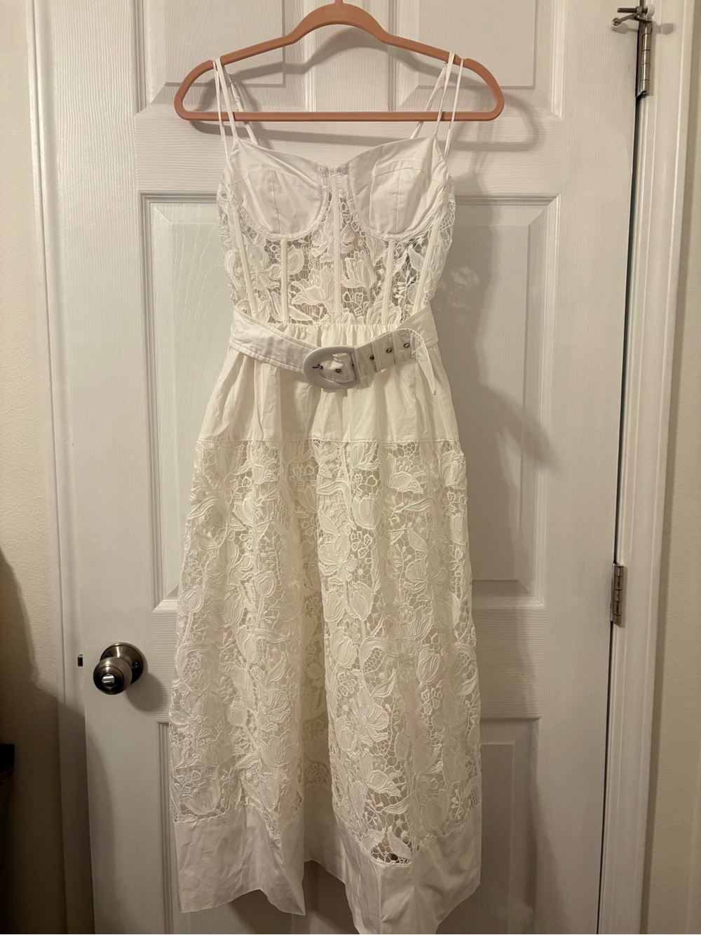 NWT En Saison Anthropologie Marisol Lace Bustier Belted Midi Dress, S - Picture 4 of 12